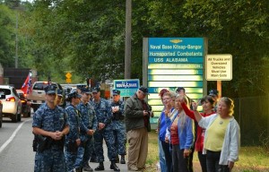 Activists after crossing onto the Naval base